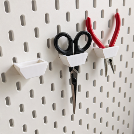White Tool Holders for IKEA Skadis Pegboard
