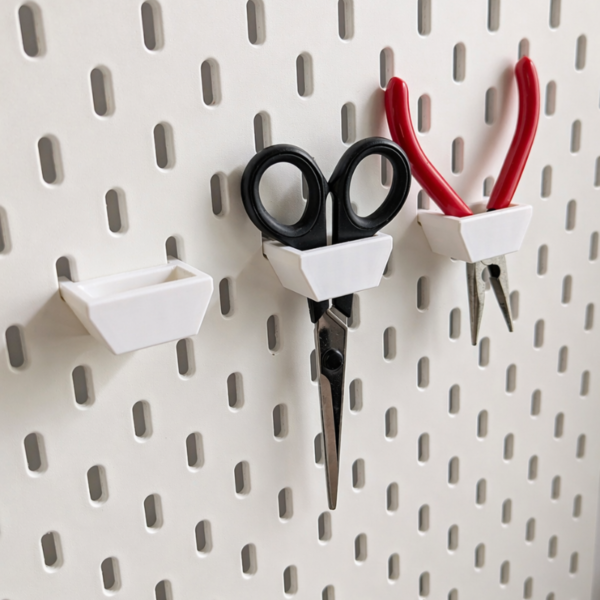 White Tool Holders for IKEA Skadis Pegboard