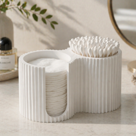 Cotton Pads & Earbuds Bathroom Caddy